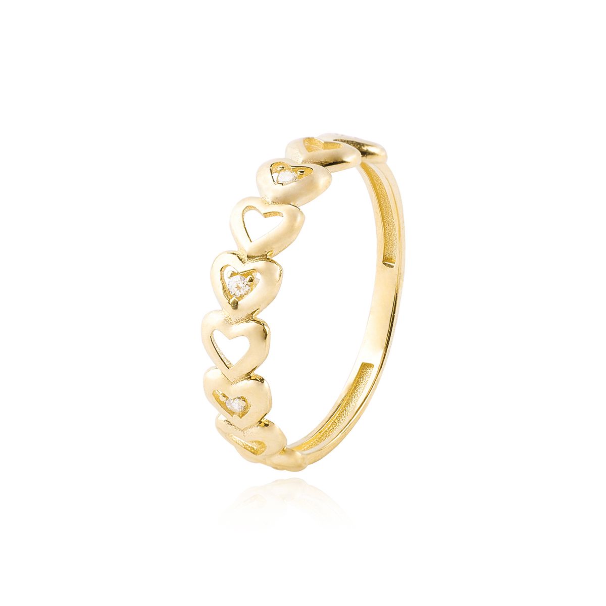 JB JOYAS BARON - Anillos de Oro 18kt Modelo Corazón, Circón