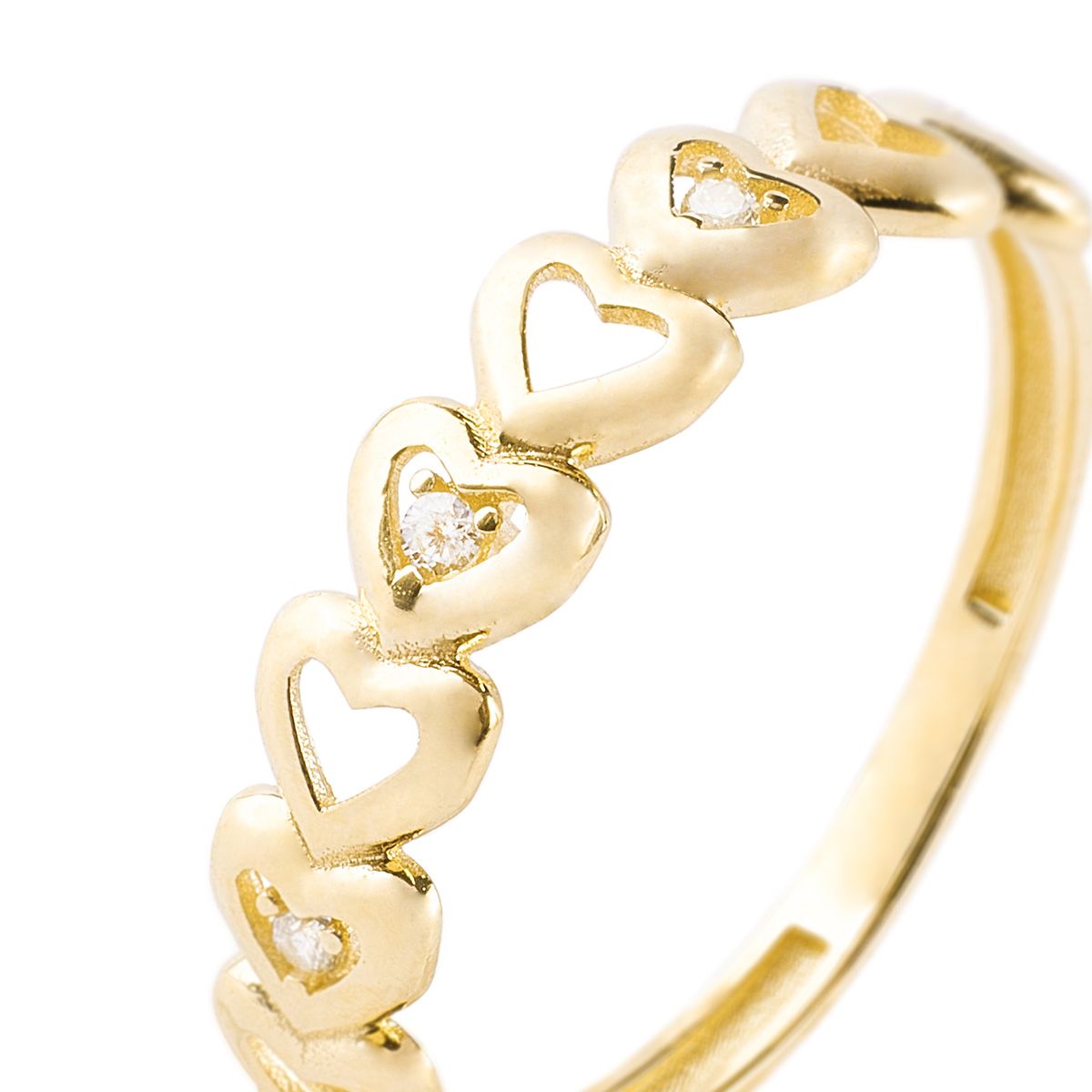 JB JOYAS BARON - Anillos de Oro 18kt Modelo Corazón, Circón