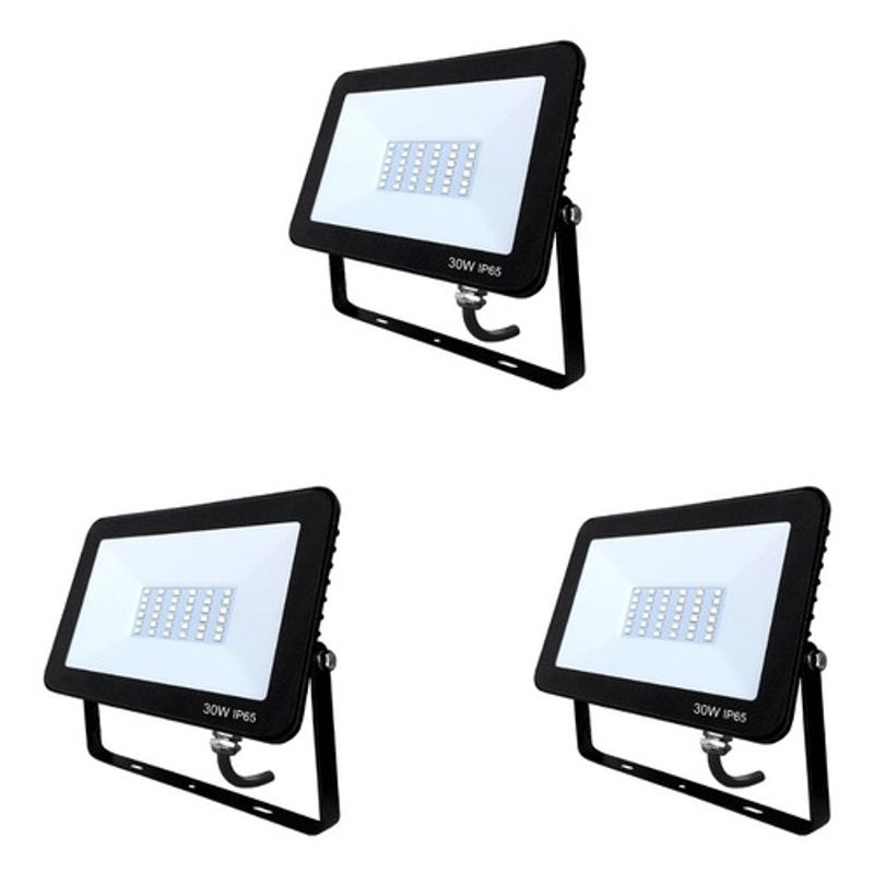 GENERICO - Foco Proyector Led 30w Exterior Pack 3 Unidades 