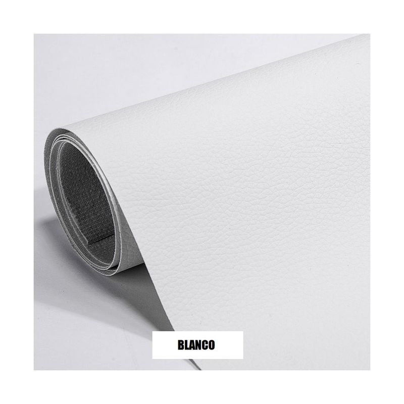 GENERICO - Rollo Parche Reparación Adhesivo Cuero Sofá 137x50 Cm Blanco