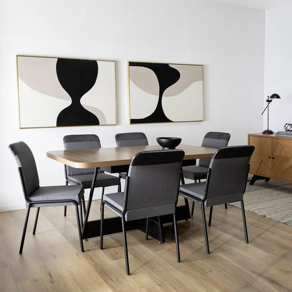 ROCA - Comedor Río 6 Personas Canela Negro