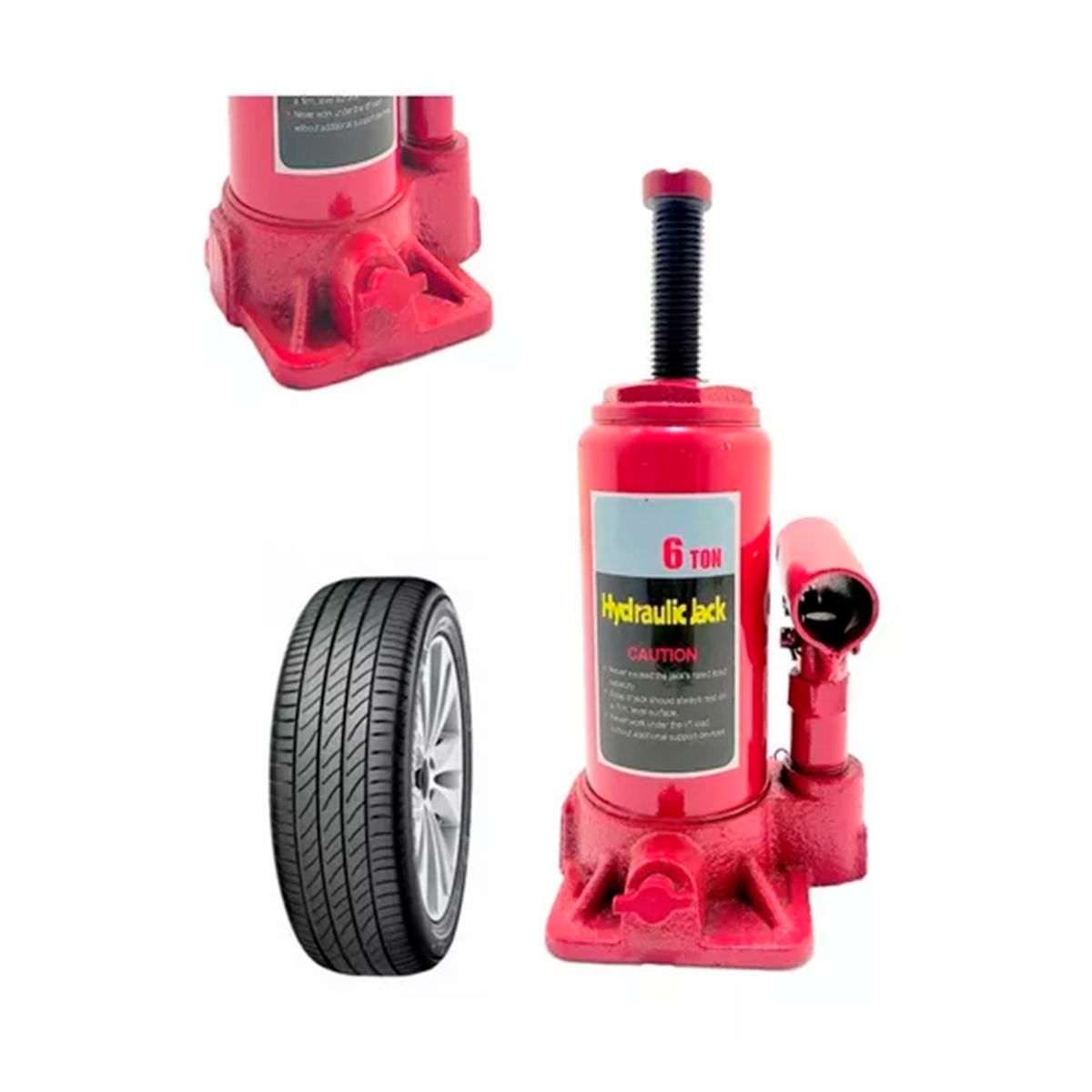 GENERICO - Gata Hidráulica 6 Toneladas Levanta Auto Gato De Botella