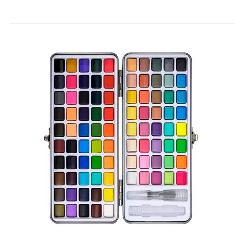 GENERICO - Juego Acuarela 90 Colores Metalizados Y Fluorescente
