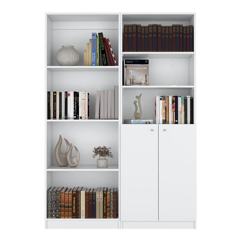 FMFURNITURE - Set Estante + Estante 2 Puertas Fm-003 Blanco