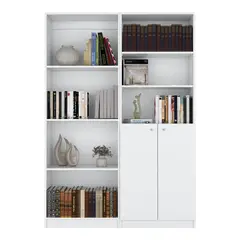 FMFURNITURE - Set Estante + Estante 2 Puertas Fm-003 Blanco