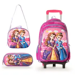 FROM MEIGGS - Tri pack Mochila Escolar con ruedas Estuche Lonchera Unicornio