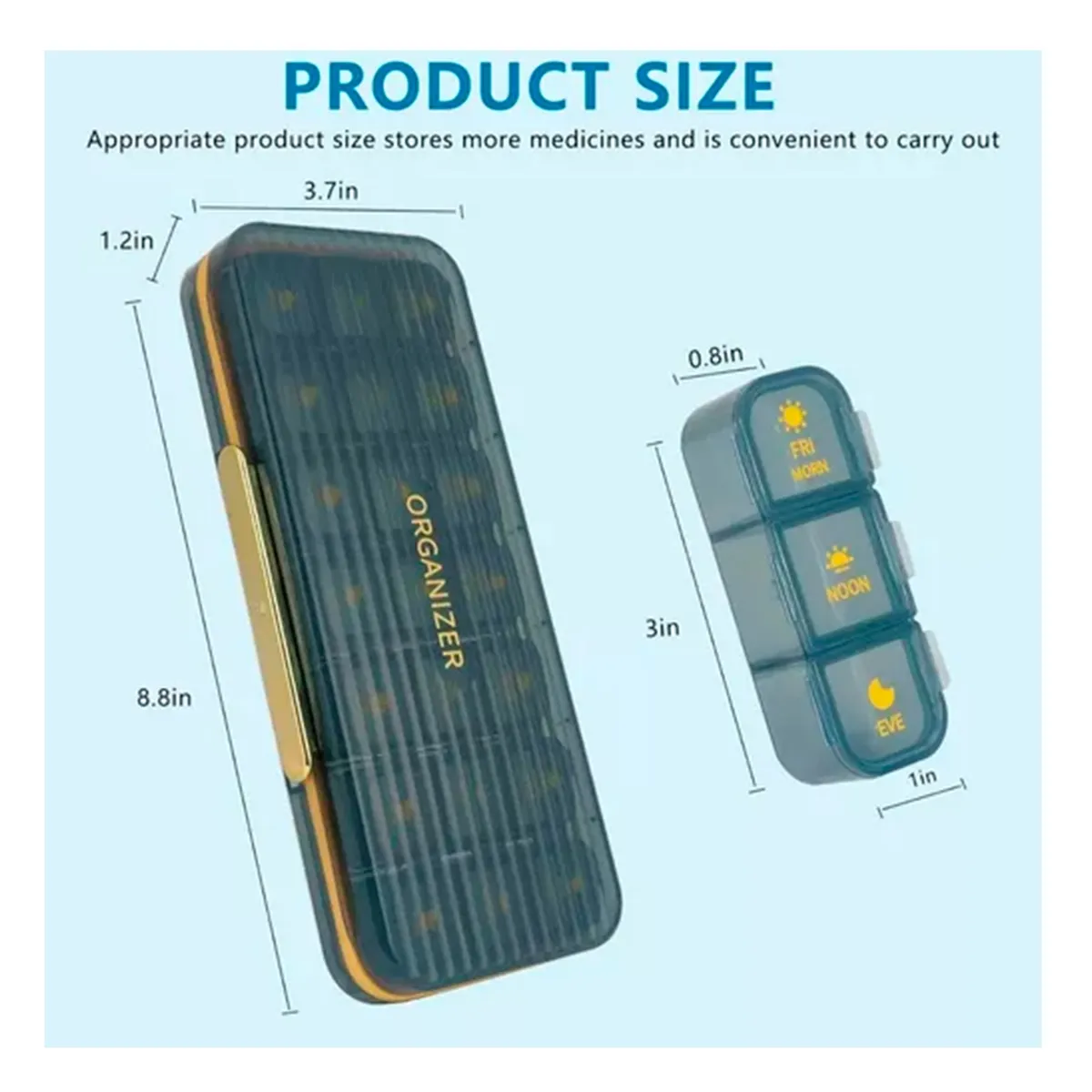 GENERICO - Organizador De Pastillas Portátil Semanal 3 Tomas