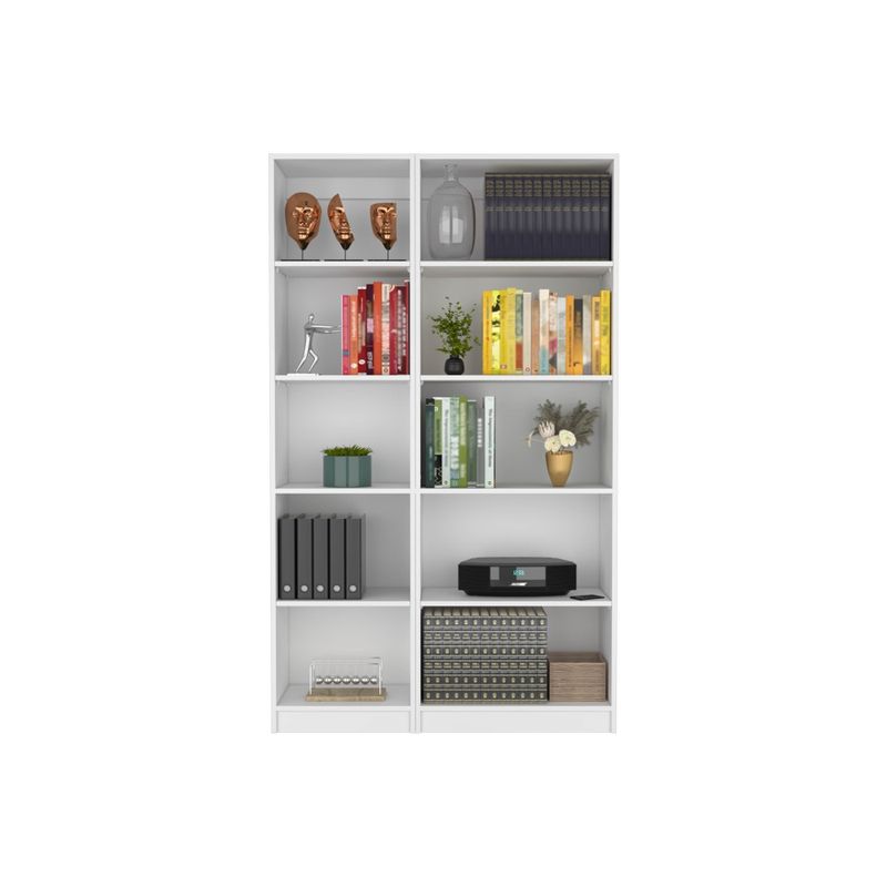 FMFURNITURE - Set 2 Estantes 5 Repisas Fm-004B Blanco