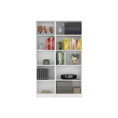 FMFURNITURE - Set 2 Estantes 5 Repisas Fm-004B Blanco