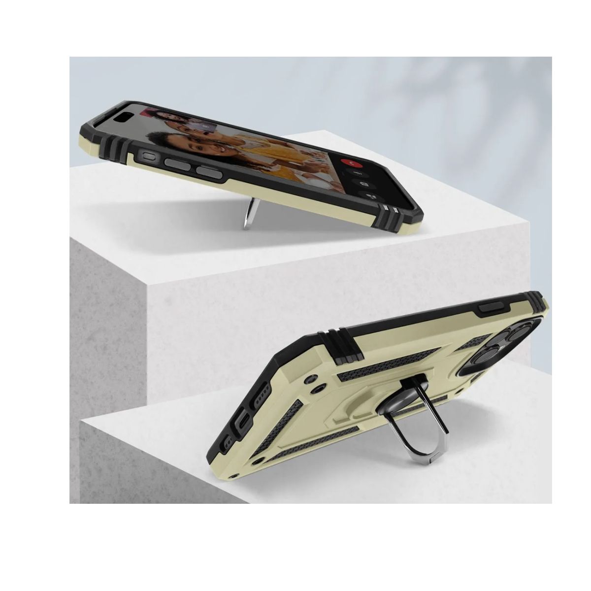 JOIGO - Carcasa Para iPhone 15 Pro Max Con Anillo Soporte Azul