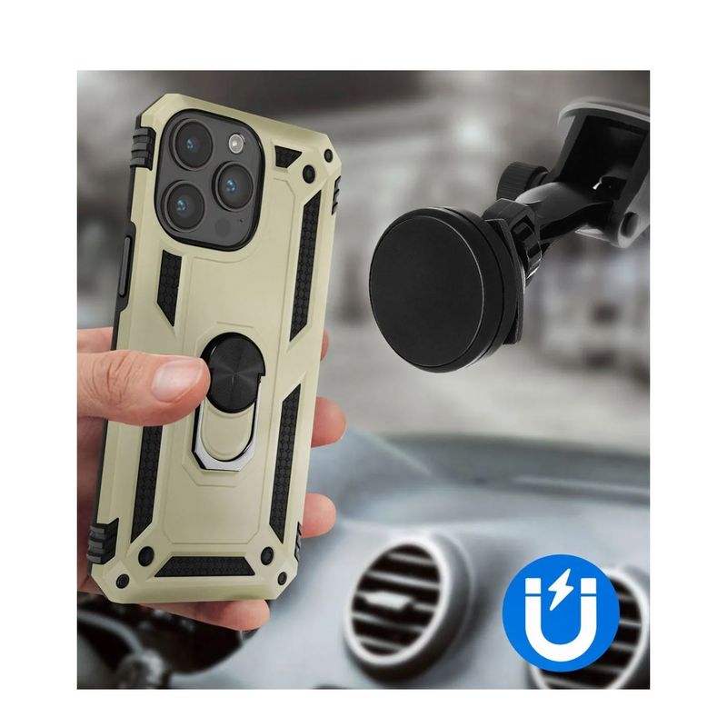 JOIGO - Carcasa Para iPhone 15 Pro Con Anillo Soporte Negro