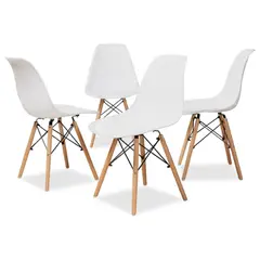PANDALINO - Pack 4 Sillas Eames Blancas - Ideal Hogar y Oficina