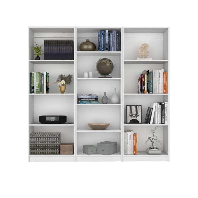 FMFURNITURE - Set 2 Estantes 4 Repisas + Estante 5 Repisas Fm-011B Blanco