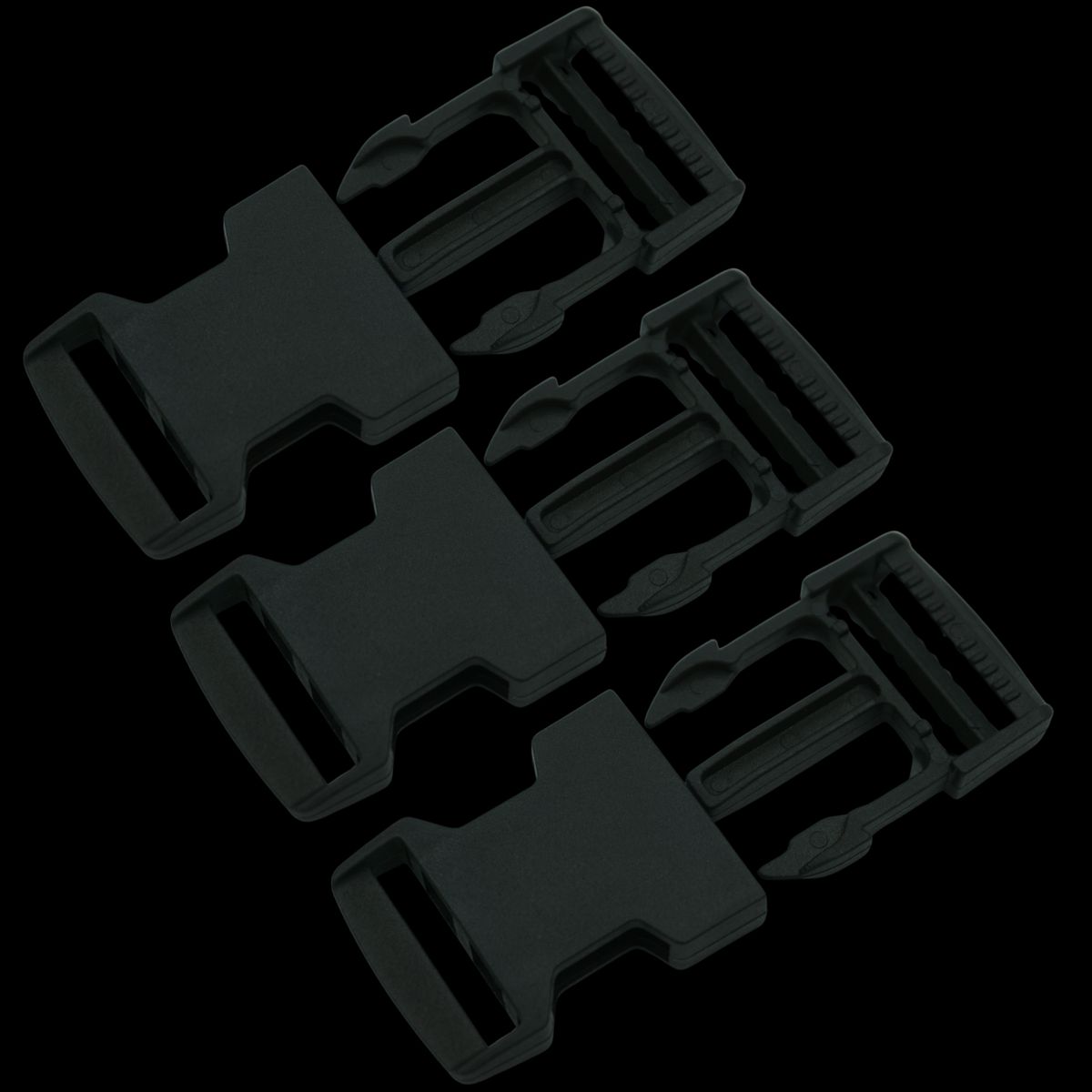 GENERICO - 3X Hebilla Tip Top para huinchas de 5.0 Broche mochila bolso