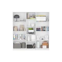 FMFURNITURE - Set 2 Estantes 4 Repisas + Estante 45Cm Fm-012B Blanco