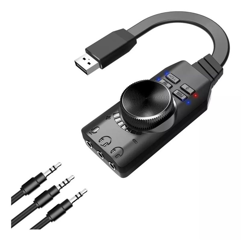 GENERICO - Tarjeta de sonido externa GS3 USB 2.0 de 7.1 canales Virtual