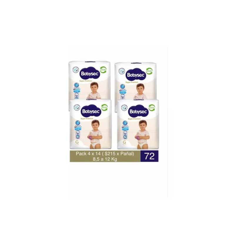 BABYSEC - Pañales Babysec Super Premium G 72 pañales