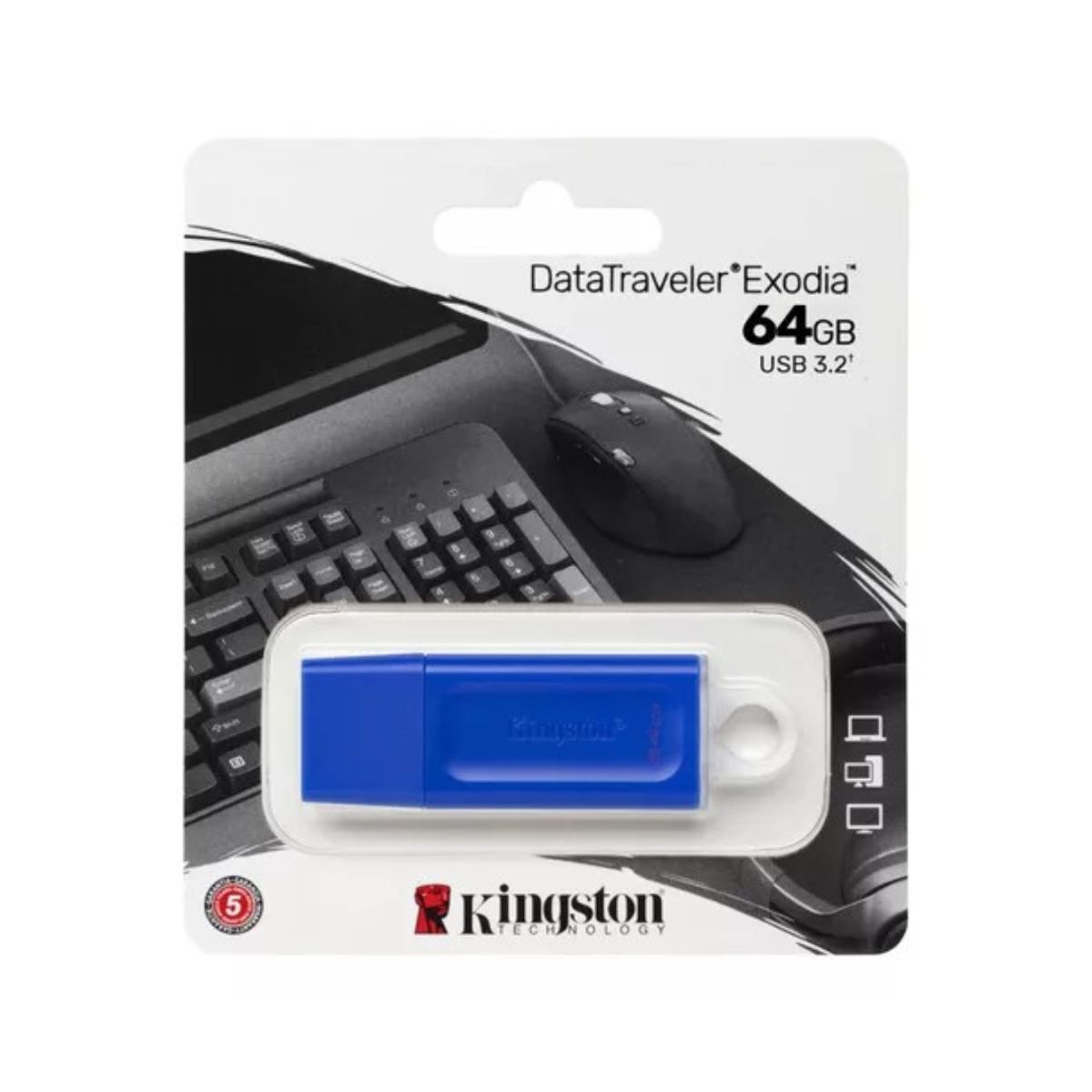 KINGSTON - Pendrive DataTraveler Exodia USB 3.2 de 64GB Azul - Kingston KINGSTON