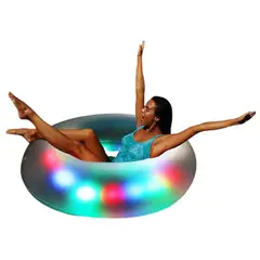 CRUSEC - Flotador LED Multicolor Anillo con Asas De Natación 2656