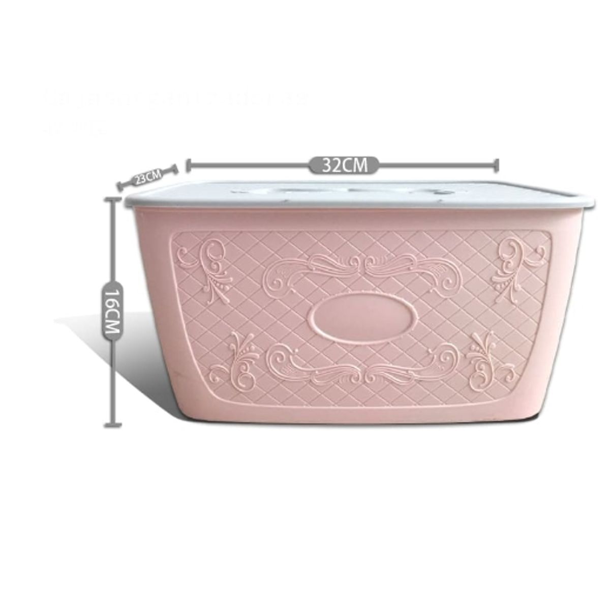 GENERICO - Cesta Con Tapa Plastica Sin Aberturas 16X23X32CM