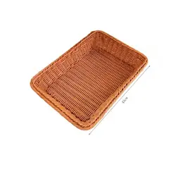 GENERICO - Canasto De Plastico Apariencia Mimbre Rectangular 45X35X8CM