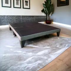 GENERICO - Base de Cama Europea King Dividida Tela Gris Oscuro