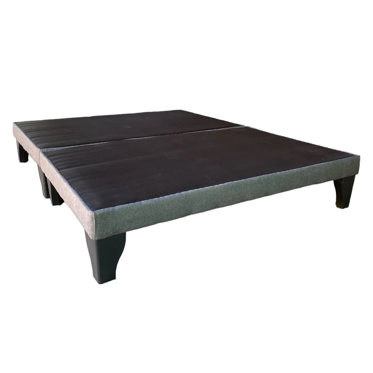 GENERICO - Base de Cama Europea King Dividida Tela Gris Oscuro