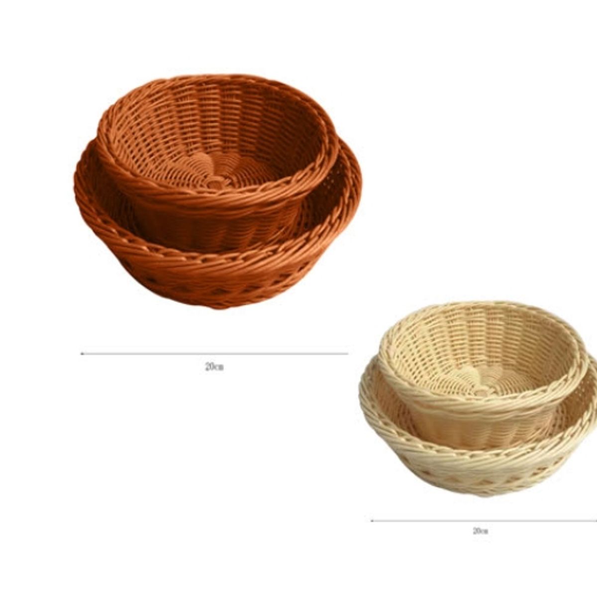 GENERICO - Canasto De Plastico Apariencia Mimbre 20CM