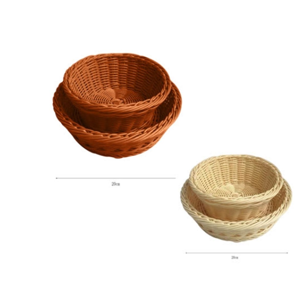 GENERICO - Canasto De Plastico Apariencia Mimbre 20CM