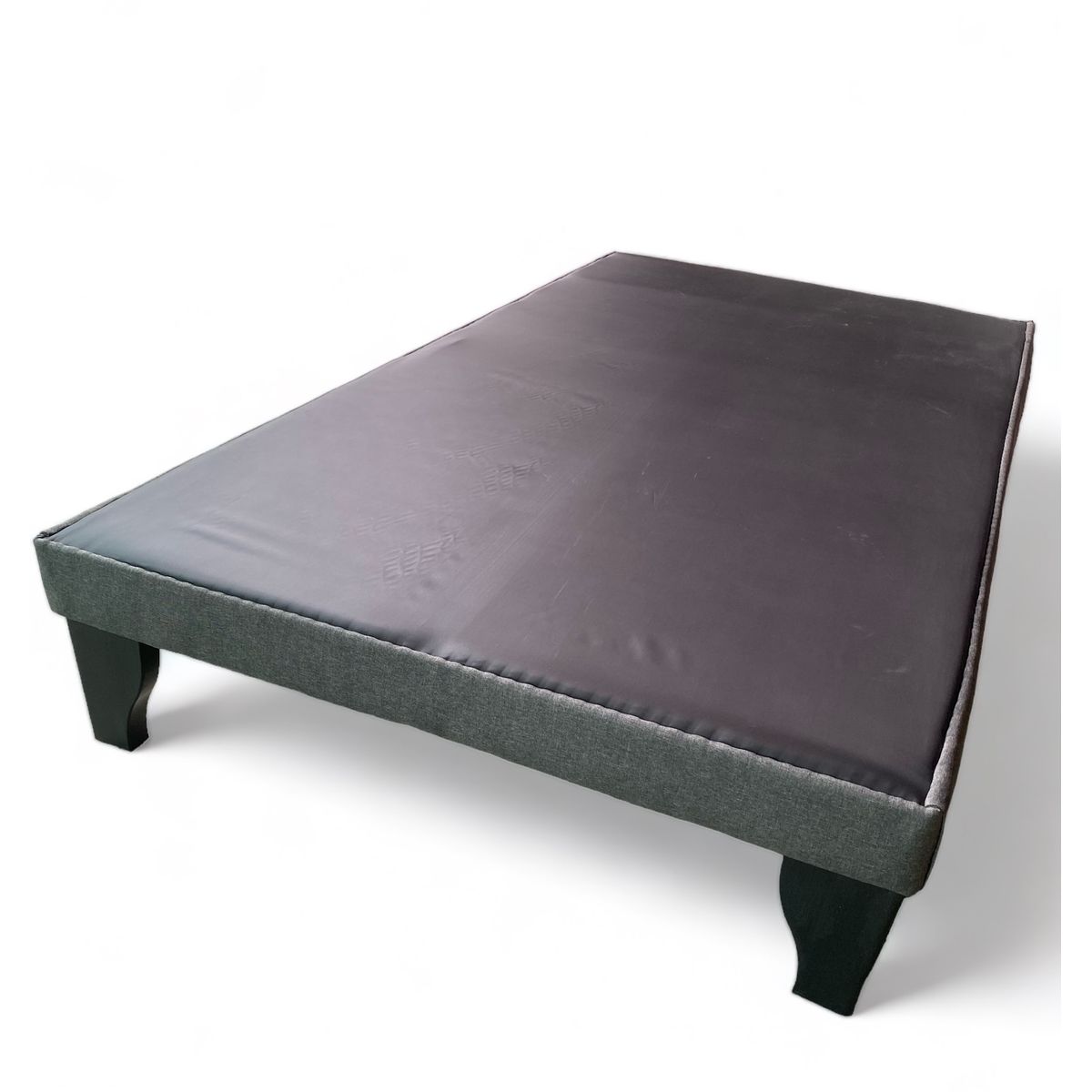 GENERICO - Base de Cama Europea 1.5 Plazas Tela Gris Oscuro