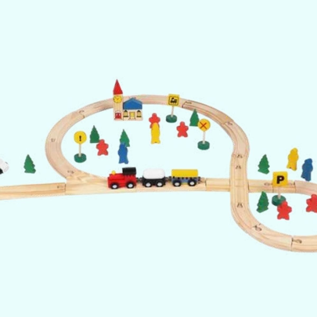 GENERICO - Tren con Riel Madera Armable De Madera