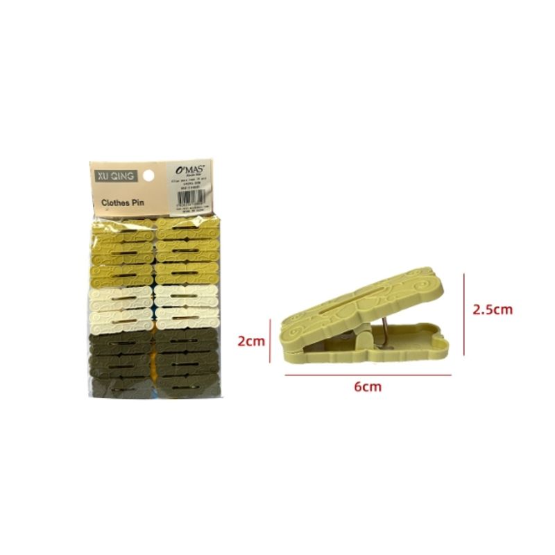 GENERICO - Pinzas Plastica Para Ropa 2X25X6CM 16PCS