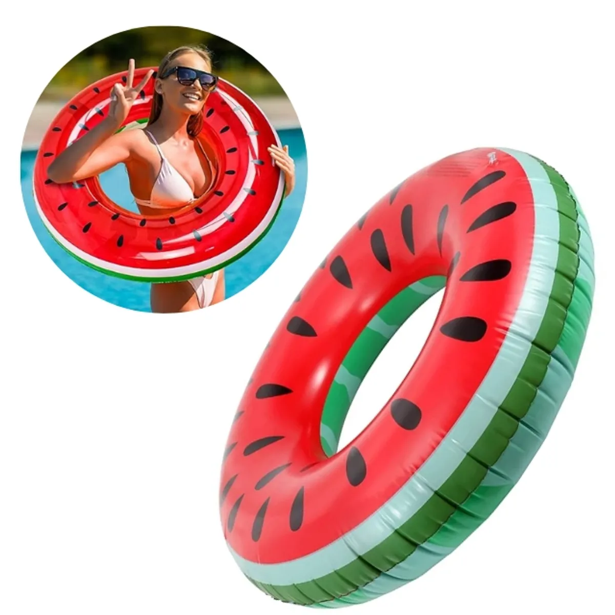 GENERICO - Flotador Inflable Redondo 120cm Sandia Infantil Para Piscinas