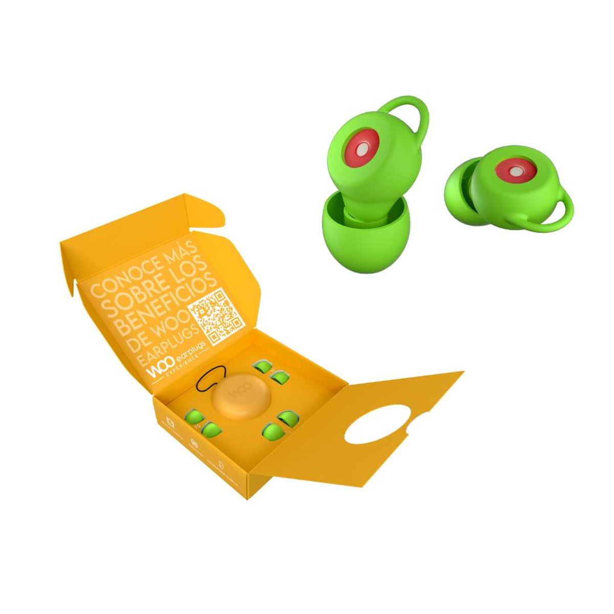 WOO EARPLUGS - Woo Earplugs Experience - Tapones Auditivos 20db - Verde