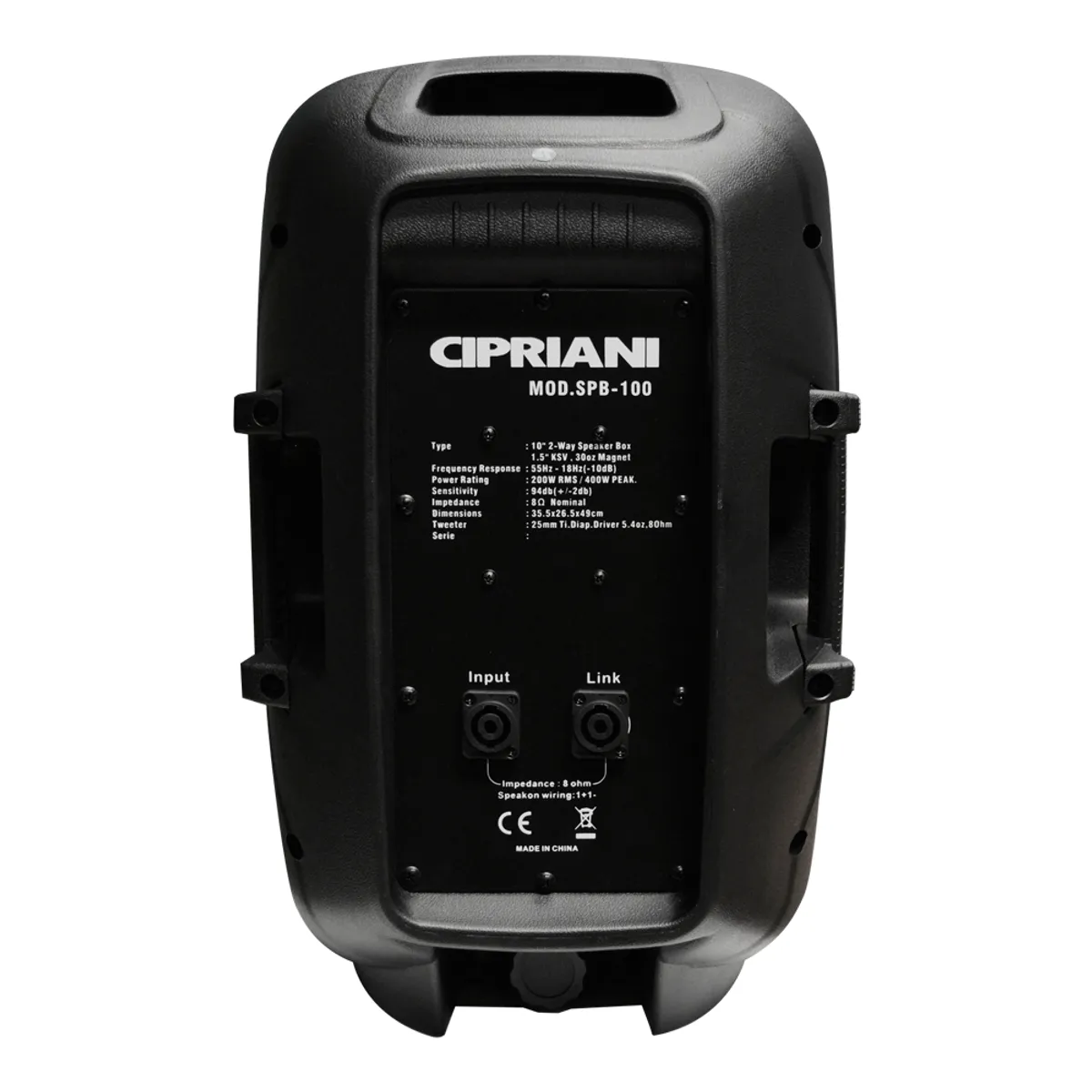 CIPRIANI - CAJA ACUSTICA PASIVA 2 VIAS 10 PULGADAS 500W MAX CIPRIANI