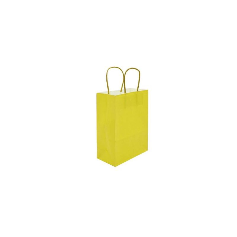 GENERICO - Bolsa De Papel Mediana Amarilla 26x22x11cm