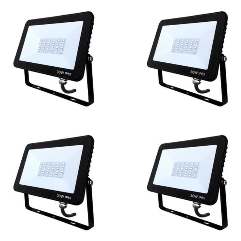 GENERICO - Foco Proyector Led 30w Seguridad Exterior Pack 4 Unidades
