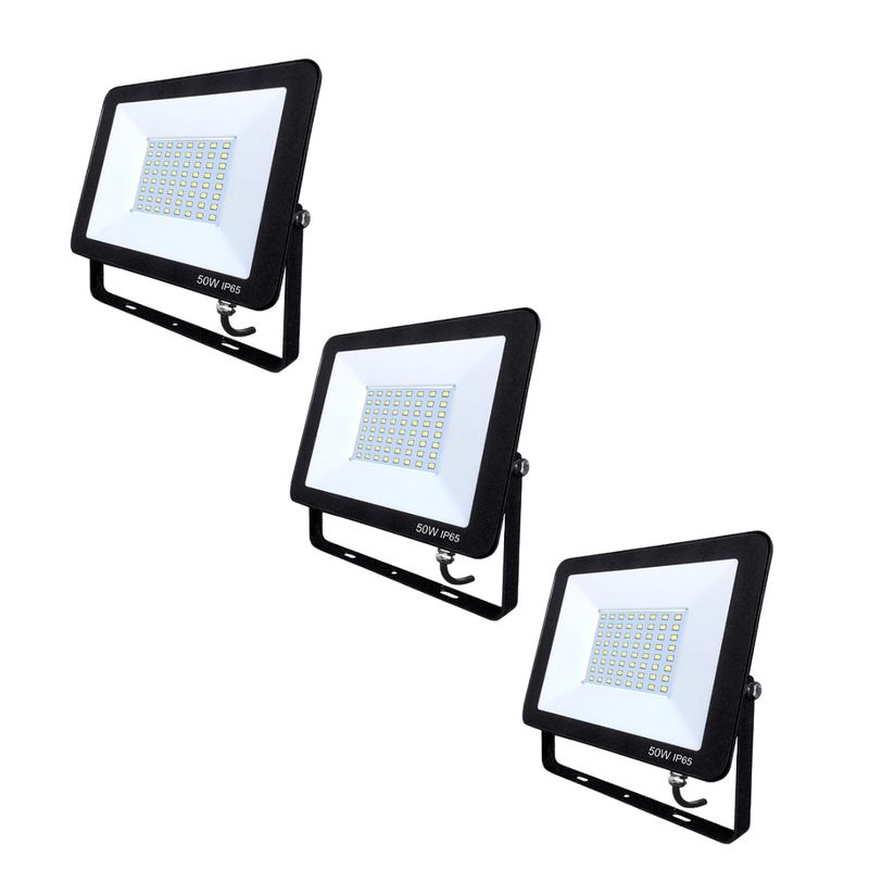 GENERICO - Foco Proyector Area Led 50w Eco Seguridad Exterior Pack 3