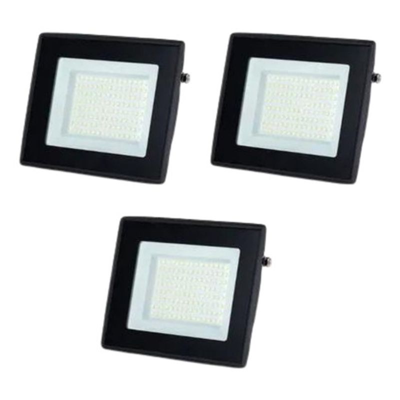 WANT - Foco Proyector Led 50w Exterior Seguridad Pack 3 Unidades