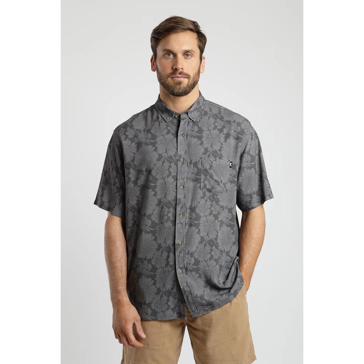 FROENS - Camisa manga corta Flora grafito Froens