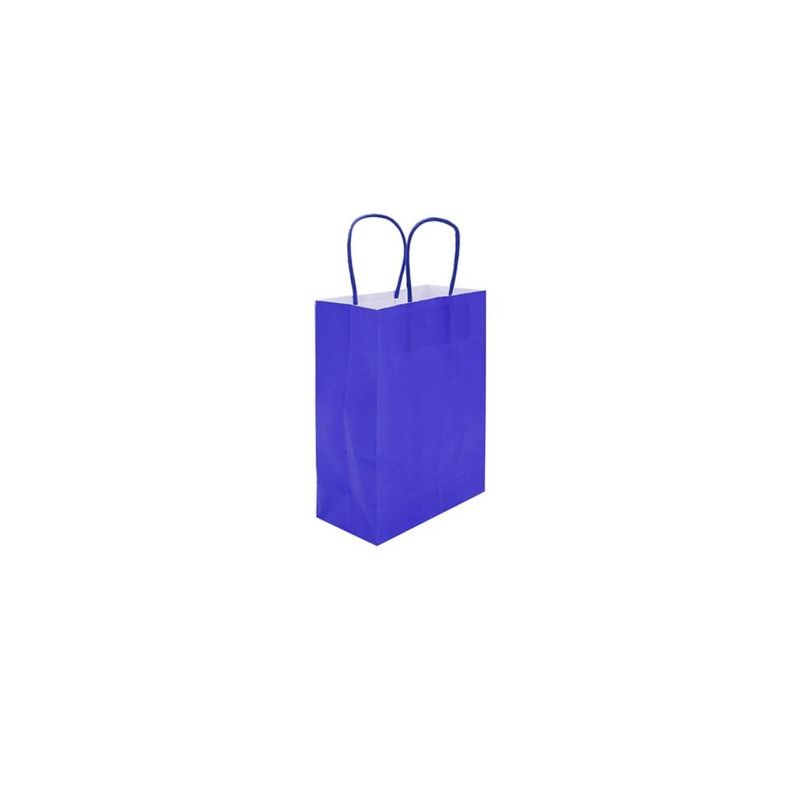 GENERICO - Bolsa De Papel Grande Azul 32x26x12cm