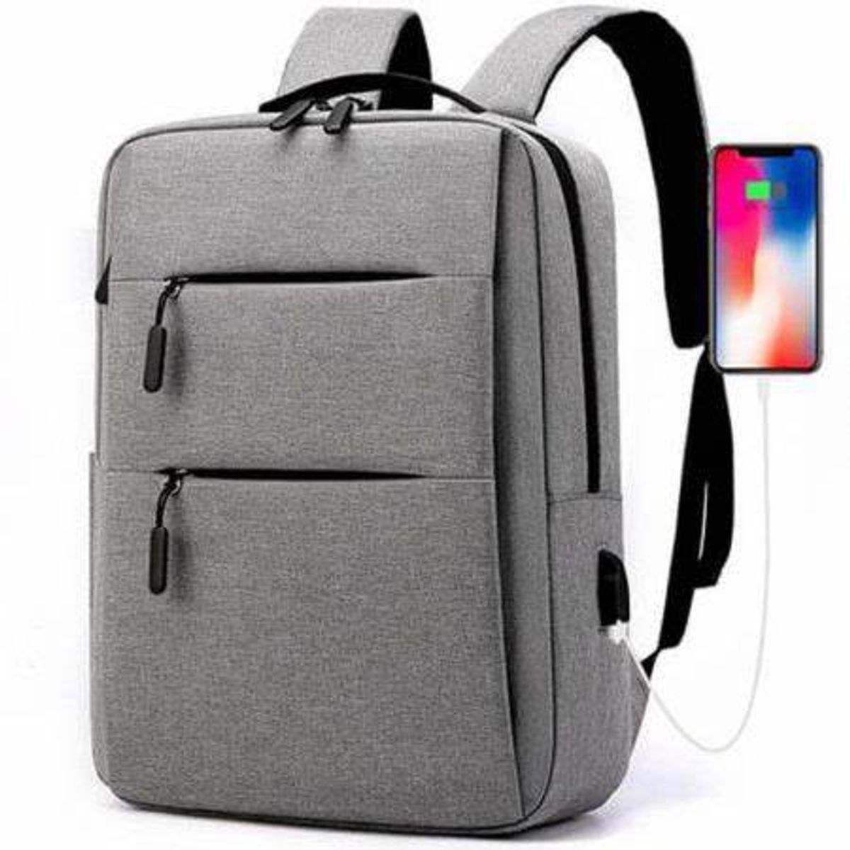 GENERICO - Mochila Para Notebook 15 Puerto De Carga Usb Doble Cierre.-