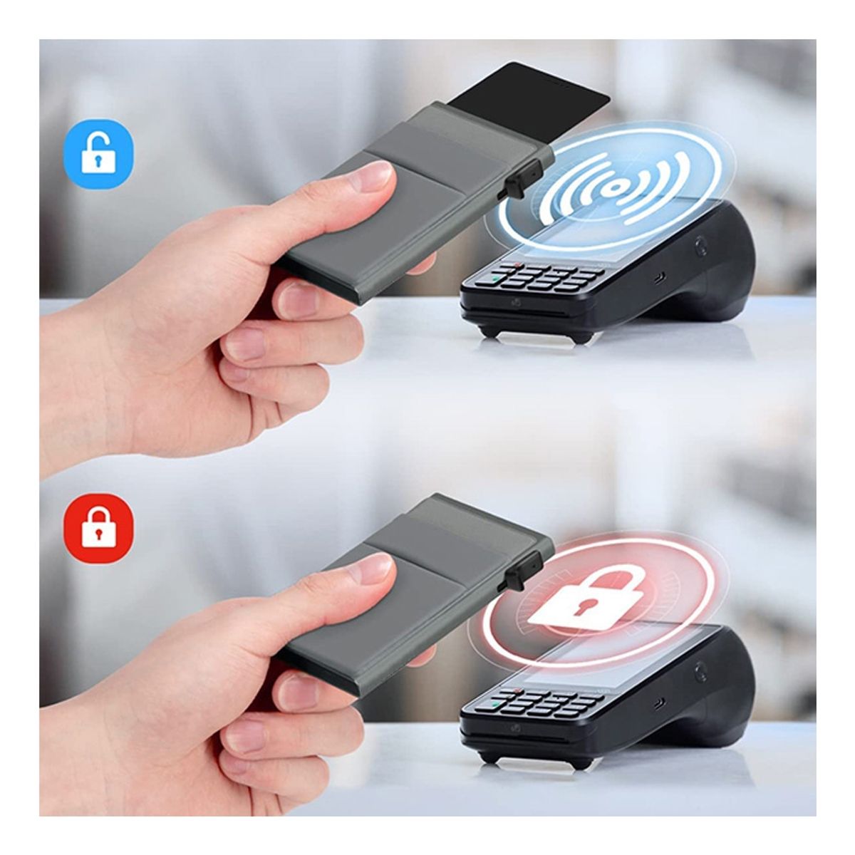 ZG STORE - Tarjetero Billetera Rfid Nfc Slim Delgado Minimalista Pop Up