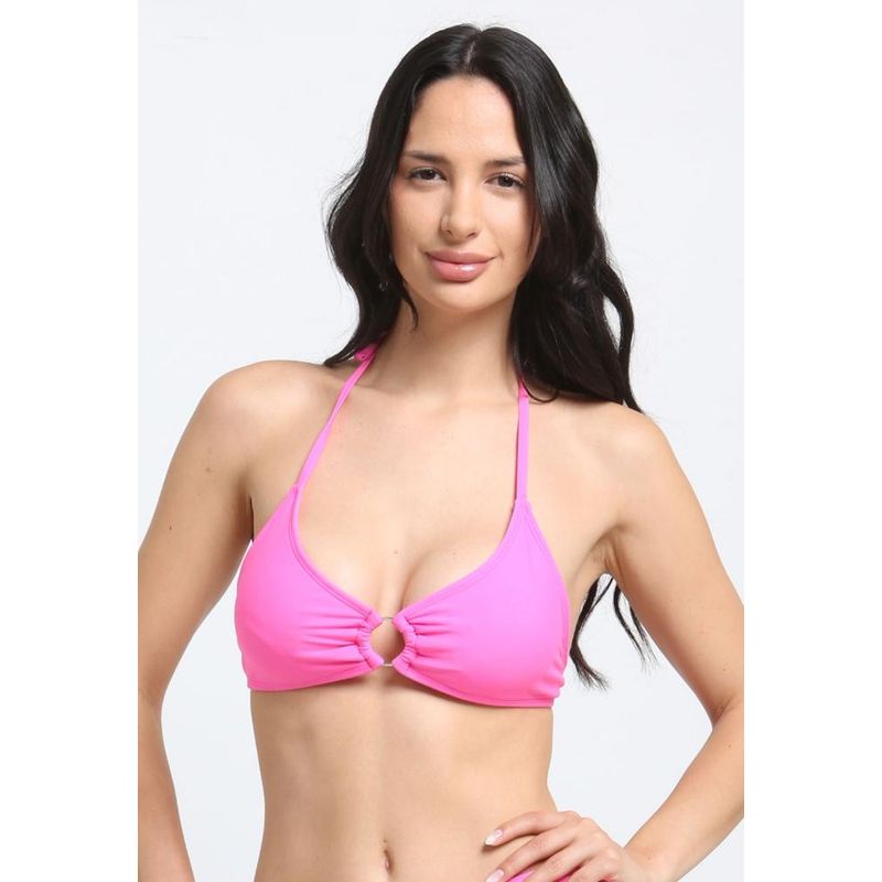 SAMIA - Bikini triangulo argolla central fucsia SAMIA.