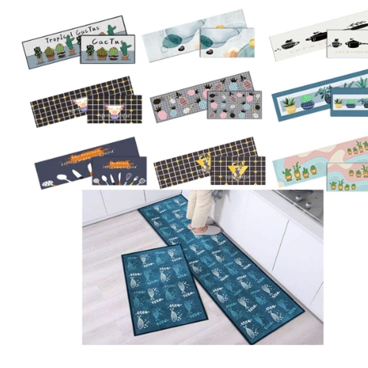 GENERICO - Limpiapies Diseño 2 Piezas 50X80CM / 50X150CM