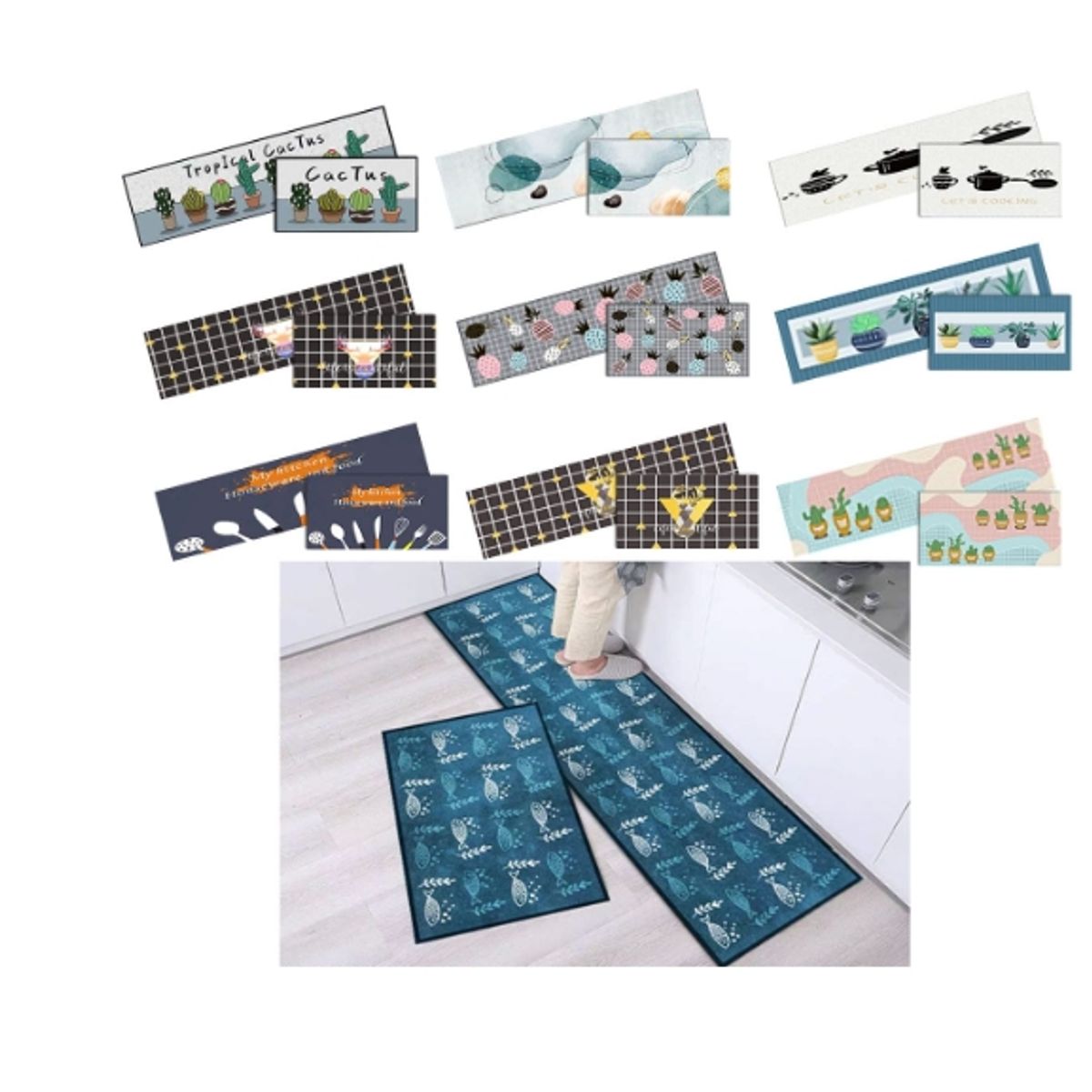 GENERICO - Limpiapies Diseño 2 Piezas 50X80CM / 50X150CM