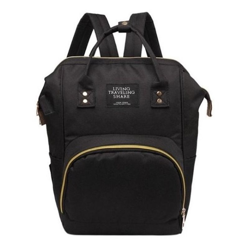 GENERICO - Mochila Maternal Pañalera Bolso NEGRA