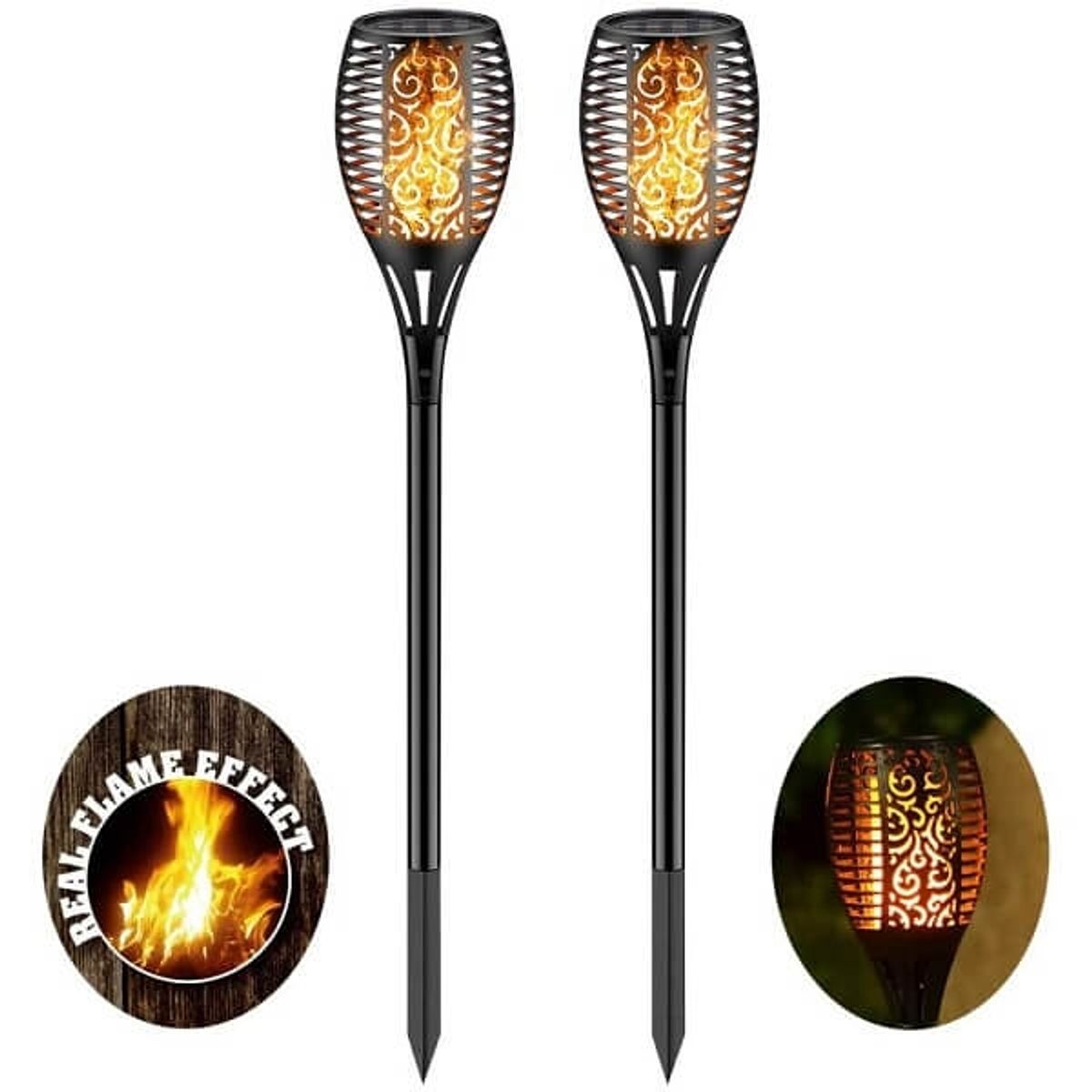 GENERICO - Antorcha decorativa luz LED solar 50 cm