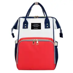 GENERICO - Mochila Pañalera Bolso roja con azul