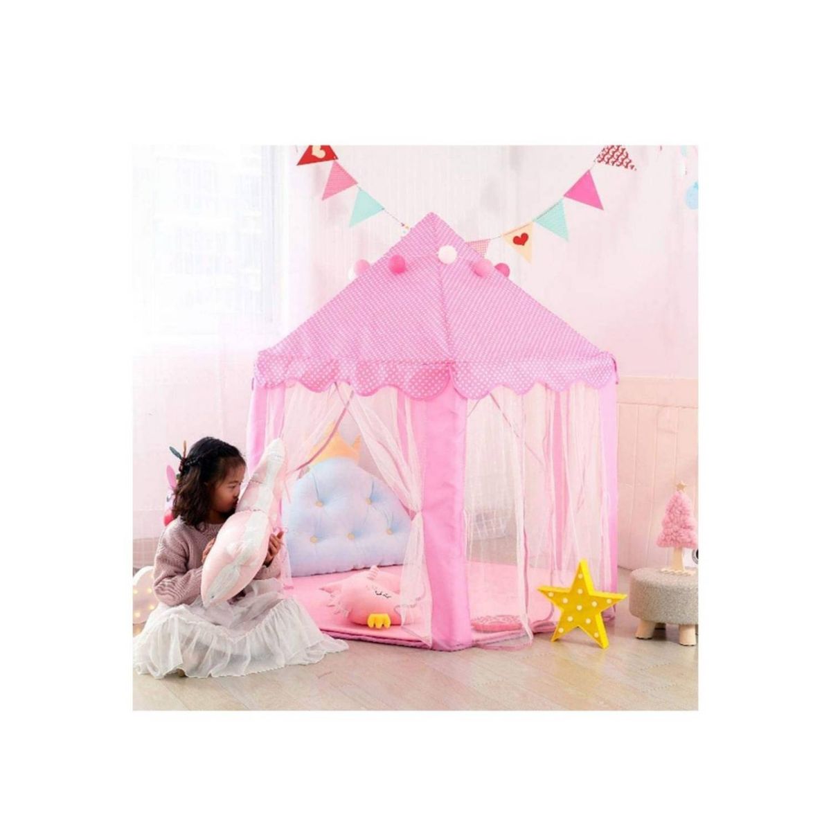 GENERICO - Carpa Infantil Castillo Princesa Rosado
